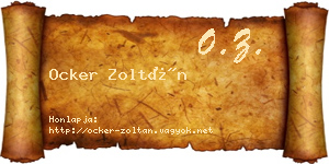 Ocker Zoltán névjegykártya